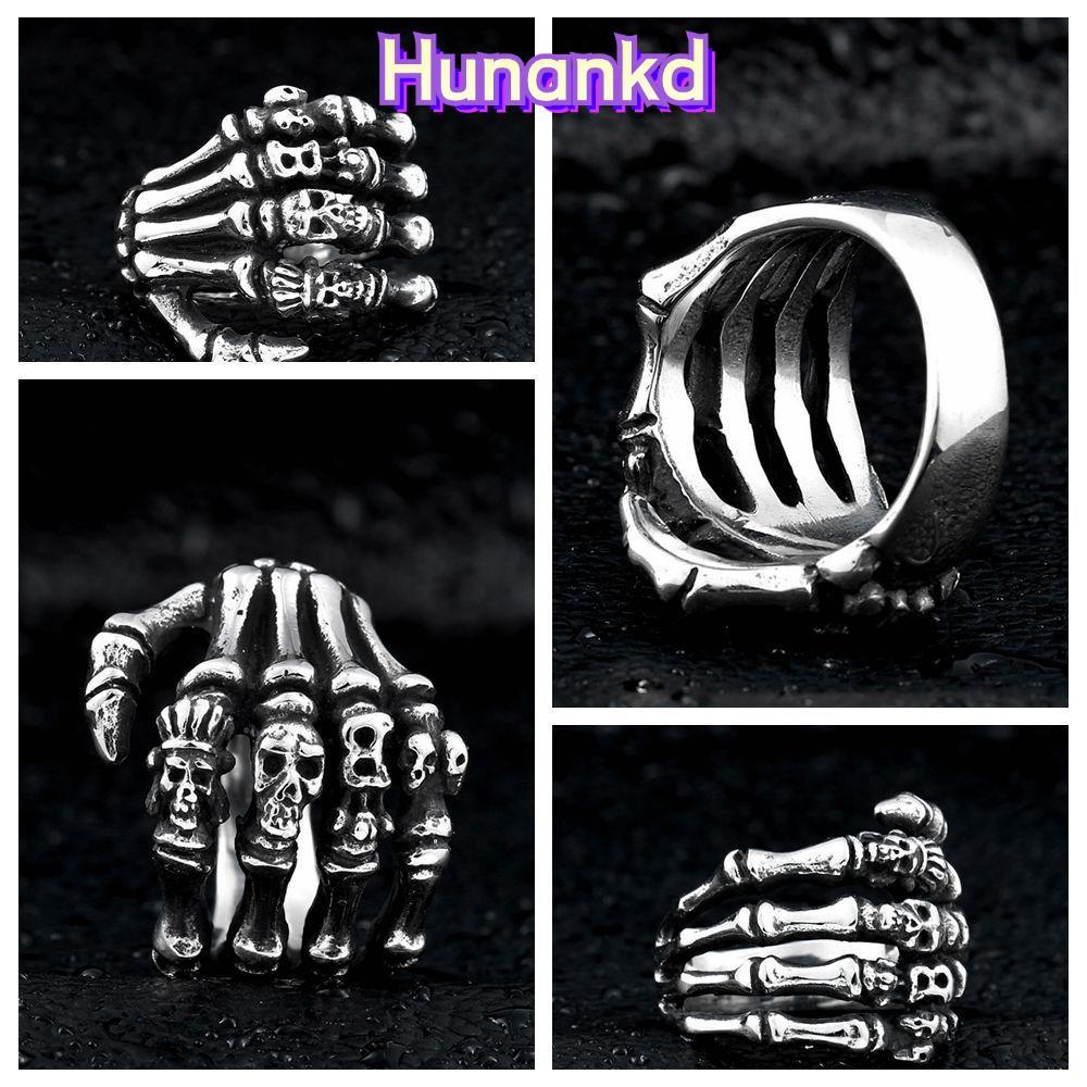 HUNAN Skull Rings Vintage Hip Hop Men Rings