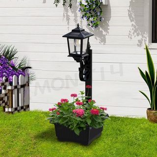 Solar Flower Pot Light for Garden Courtyard Outdoor Floor Lamp Lampu Lantai Pasu Bunga Suria 太阳能花盆落地灯