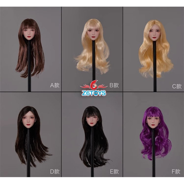 Z6TOYS ZC0 มิถุนายน 1/6 ผู้หญิง Asian Movable Eye Beauty Head ประติมากรรมรุ่น