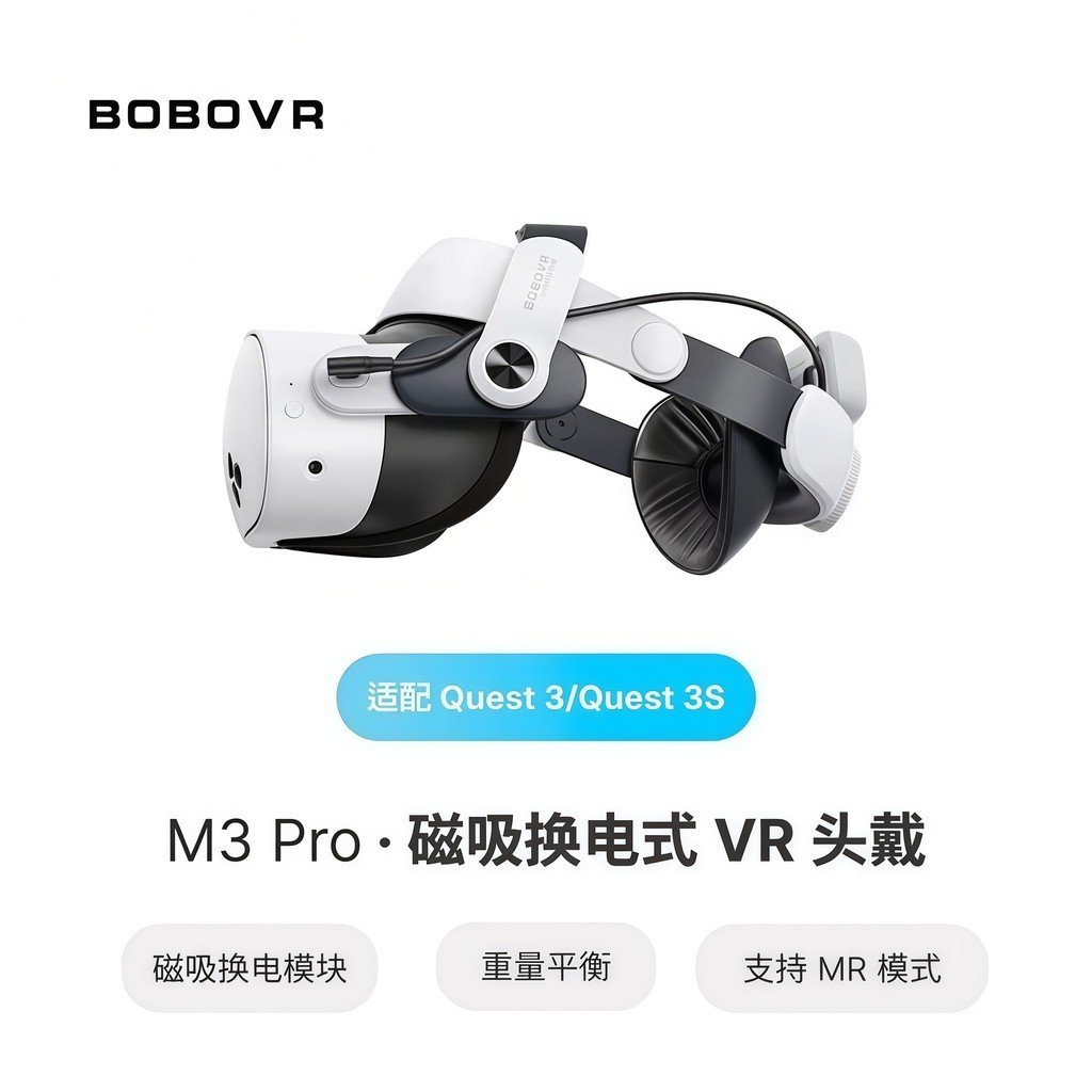 M3PRO แถบคาดศีรษะเหมาะสําหรับ oculus quest3 และ quest3s Headwear อุปกรณ์เสริมแบตเตอรี่แม่เหล็ก