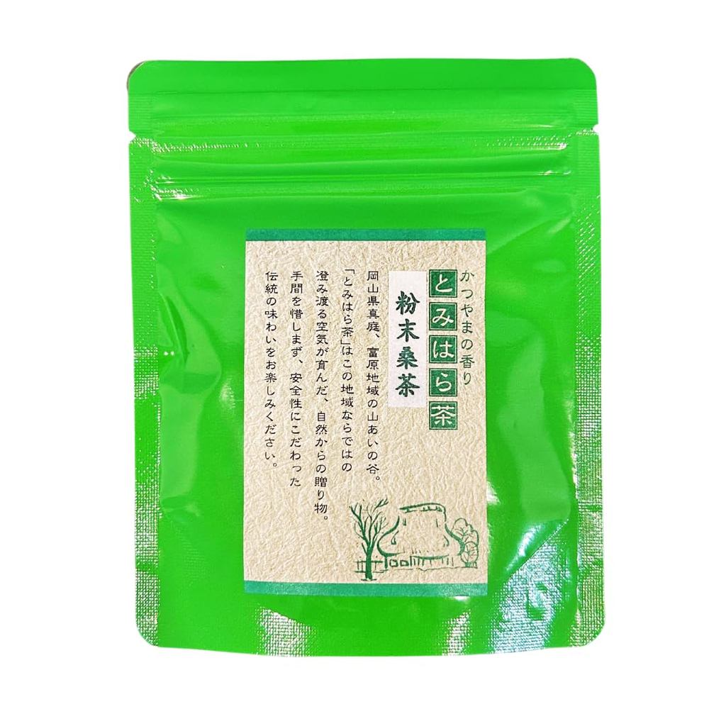 Tomihara Cha Mulberry Leaf Powder Non-Caffeine Japanese Tea From Okayama Organic Pesticide-Free