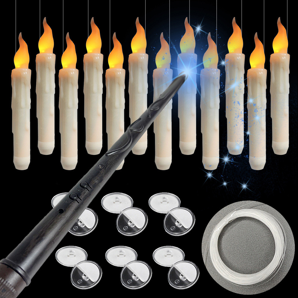 Magic Wand Floating Candle Light Harry Potter Theme Party Decoration Remote Control Long Rod Electro