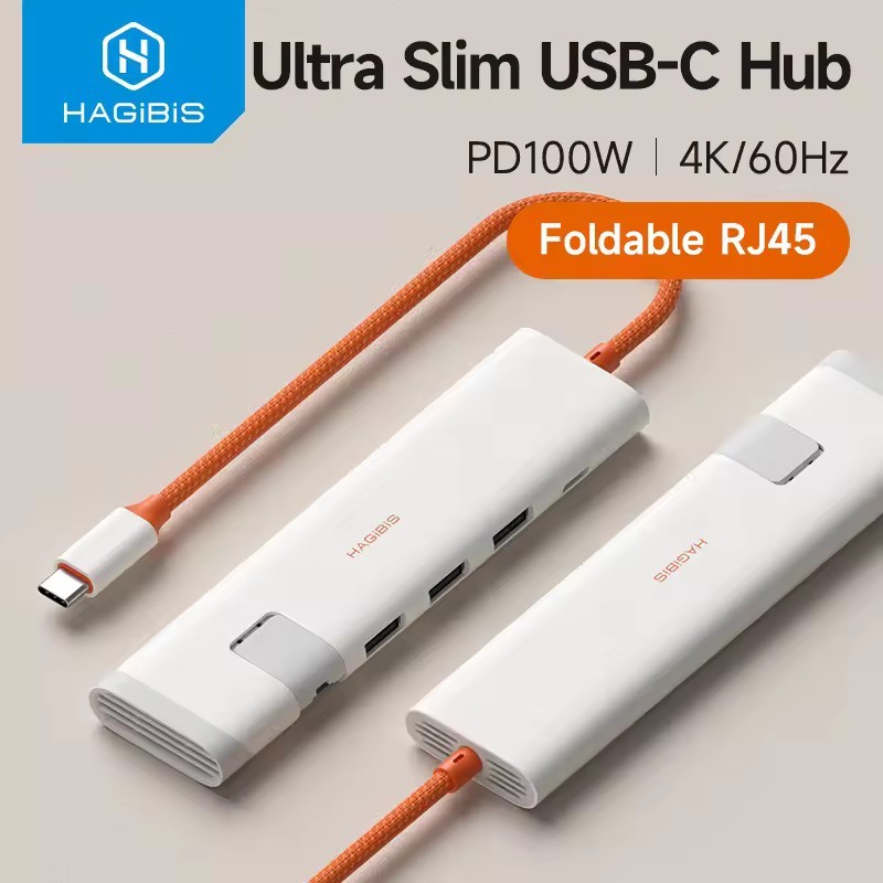 Hagibis USB C Hub Multiport USB C Splitter 4K HDMI RJ45 การกระจายความร้อน Docking Station สําหรับ Ma