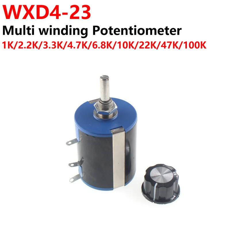 1 ชิ้น WXD4-23 3W Precision Multi-turn ลวดแผล Potentiometer 10 เปลี่ยน 1K 2K2 3K3 4.7K 10K