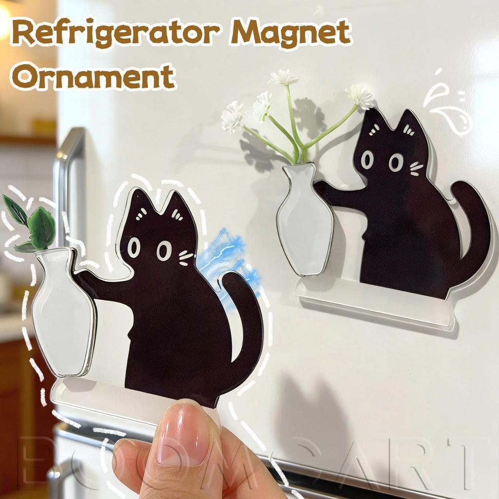 [จัดส่งรวดเร็ว]1/2/3/4/5 ชิ้น - Cat Whisker Collector Magnet ตู้เย็นตกแต่ง, ที่วางโชว์ดอกไม้สร้างสรรค์, ที่เก็บขนาดกะทัดรัดสําหรับคนรักแมวบ้าน