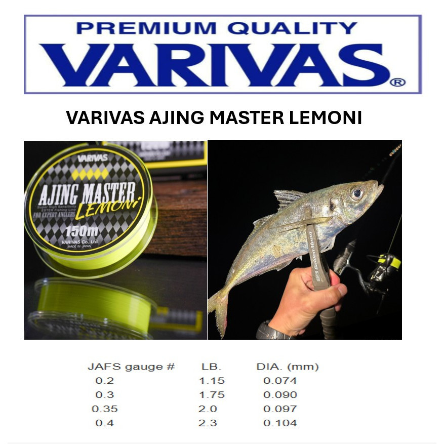 VARIVAS AJING MASTER LEMONi FLUOROSCENT FISHING MAIN LINE TALI UTAMA PANCING AJING ESTER UL
