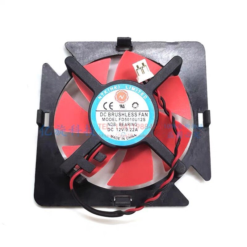 [พัดลมระบายความร้อนคอมพิวเตอร์] AMD ATI Sotai NTK FD5010U12S DC 12V 0.22 AMP พัดลมการ์ดกราฟิกสีแดง