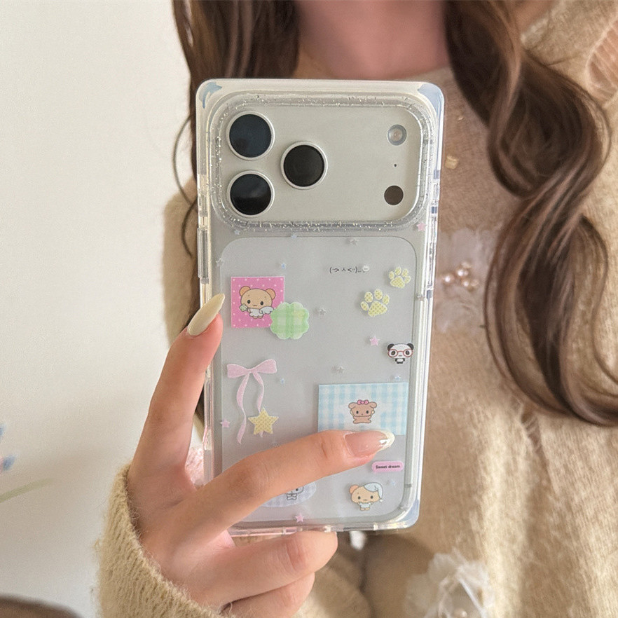 สําหรับ iphone Case 17 Pro Max 16 Pro Max 15 Pro Max เคสโทรศัพท์ Clover โปร่งใส
