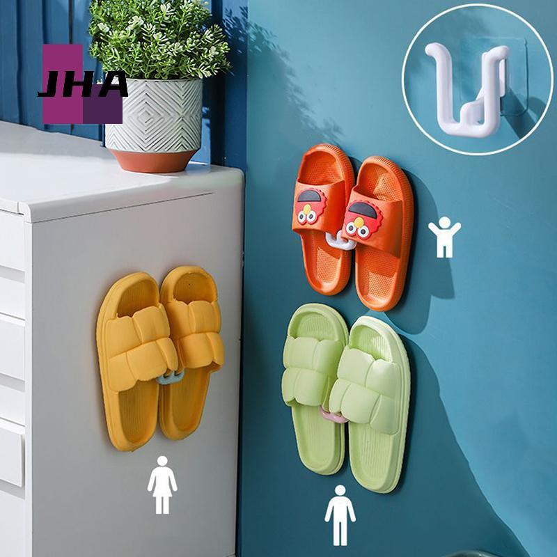 [JHA] รองเท้าแตะ 1PC Ra ฟรีเจาะห้องน้ํารองเท้าแตะเรียบง่ายตะขอระบายน้ําห้องน้ํา Ra Wall Neat Storage รองเท้าอบแห้ง Ra ใหม่