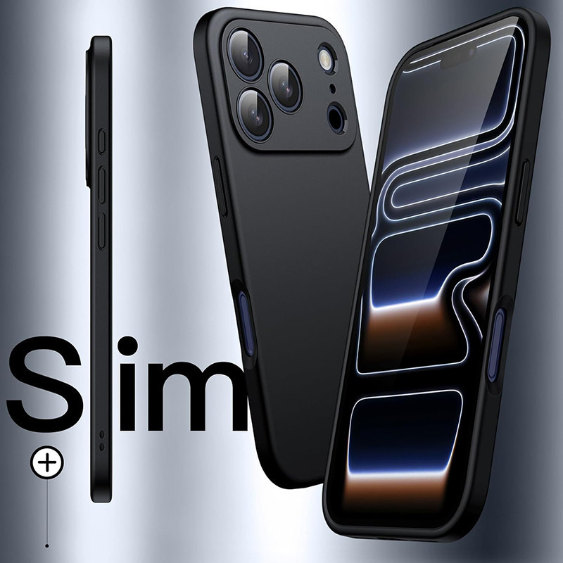 CASE IPHONE 17 / 17 AIR / 17 PRO / 17 PRO MAX SOFT CASE SLIM MATTE SOFT BLACK DOFF