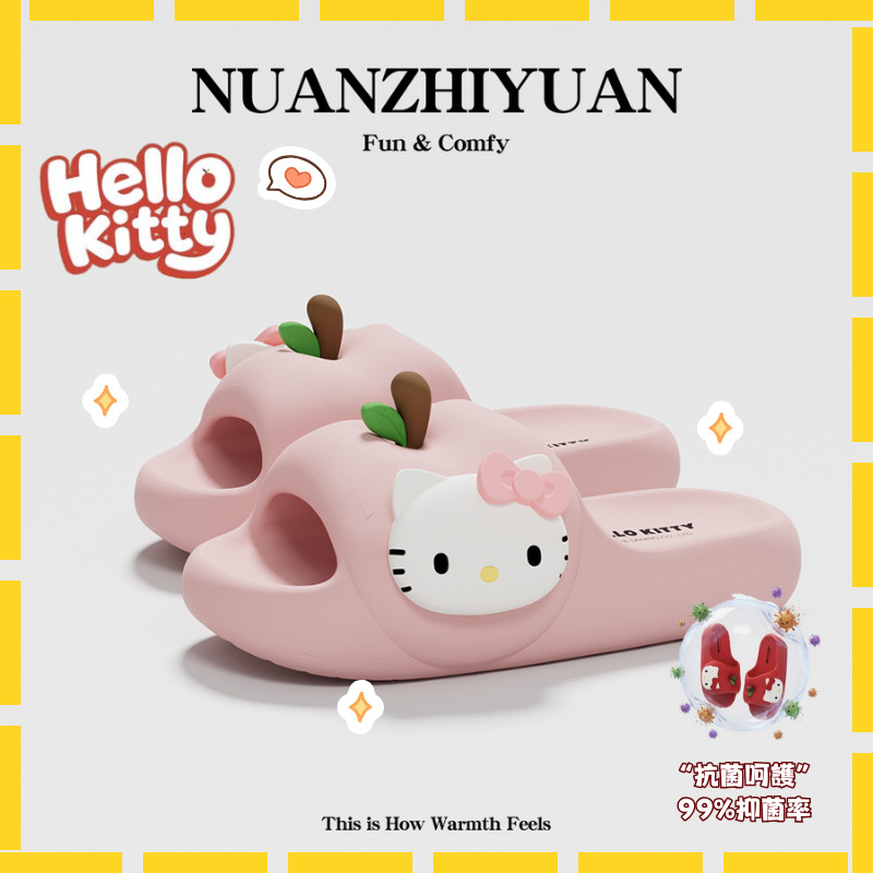 < สั่งซื้อสต็อกพร้อม >✨❤อาห์✨น่ารักの [Hello Kitty Girl] รองเท้าแตะ Apple Girls รองเท้าแตะหอพักสไตล์ใหม่รองเท้าแตะอาบน้ํากันลื่นในร่มบ้านต้องมี~