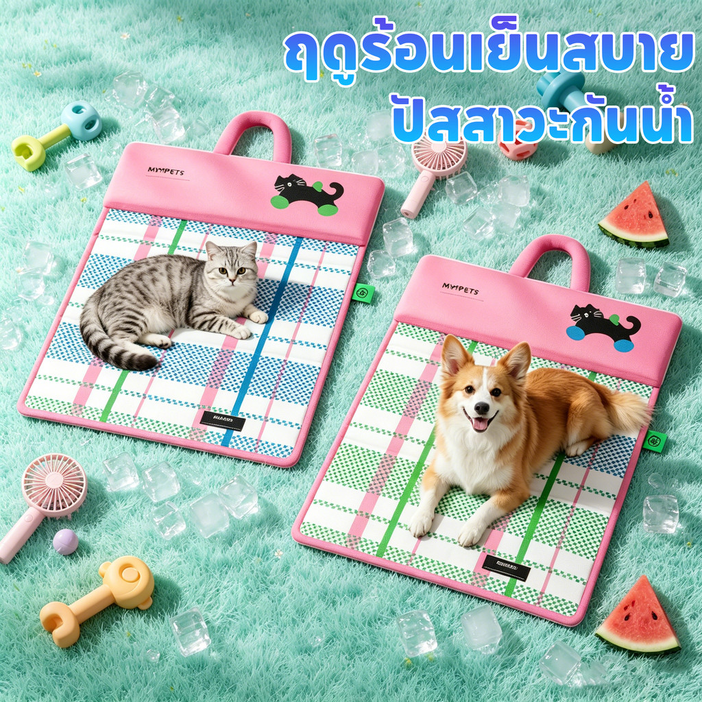 CODเตียงสุนัข ที่นอนเย็นหมา เบาะเย็นแมว พับเก็บได้ กันความชื้น กันลื่น ฤดูร้อนเย็นสบาย