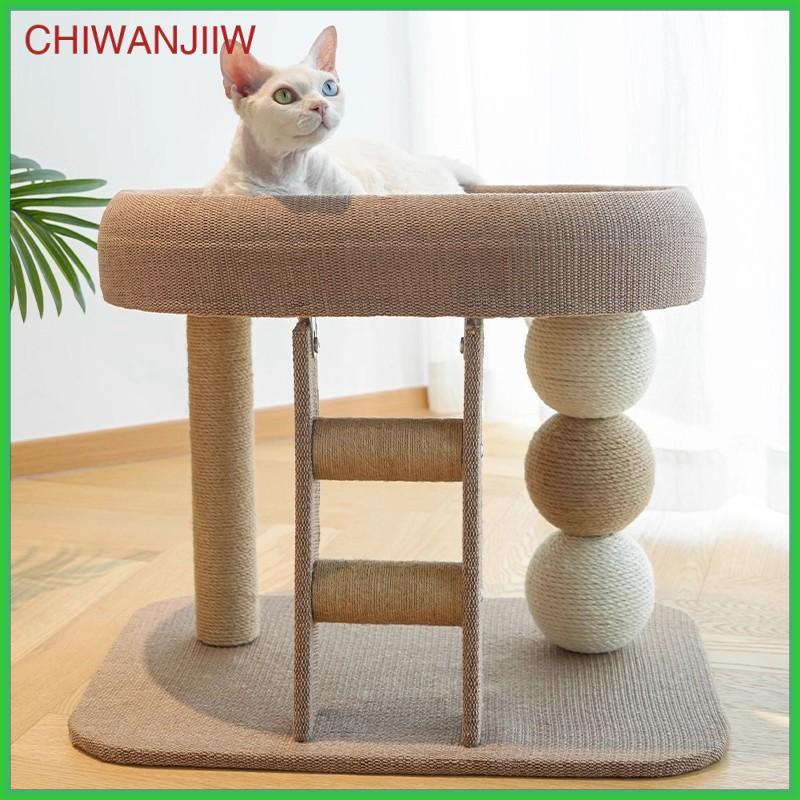 [chiwanjiiw] Cat Tree Cat Condo Tower ไม้ 2 ชั้นเฟอร์นิเจอร์ Protector Climb Tower และ Cat