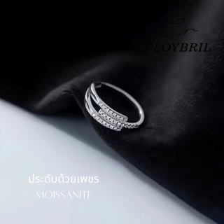 PLOYBRIL✨แหวนเงินแท้ Diamond Angles แหวนโบราณ แหวนแฟชั่น แหวนผู้หญิง แหวนเงิน แหวนปรับขนาด J035