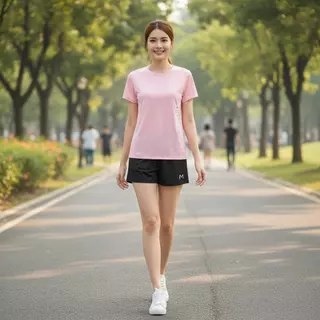 MeeiJaShop No.sports ชุดเซ็ทกีฬา เสื้อแขนสั้น+กางเกงขาสั้น ใส่ออกกำลังกาย ชุดเซ็ทแบบ2ชิ้น ผ้าดีใส่สบาย เสื้อผ้าแฟชั่น