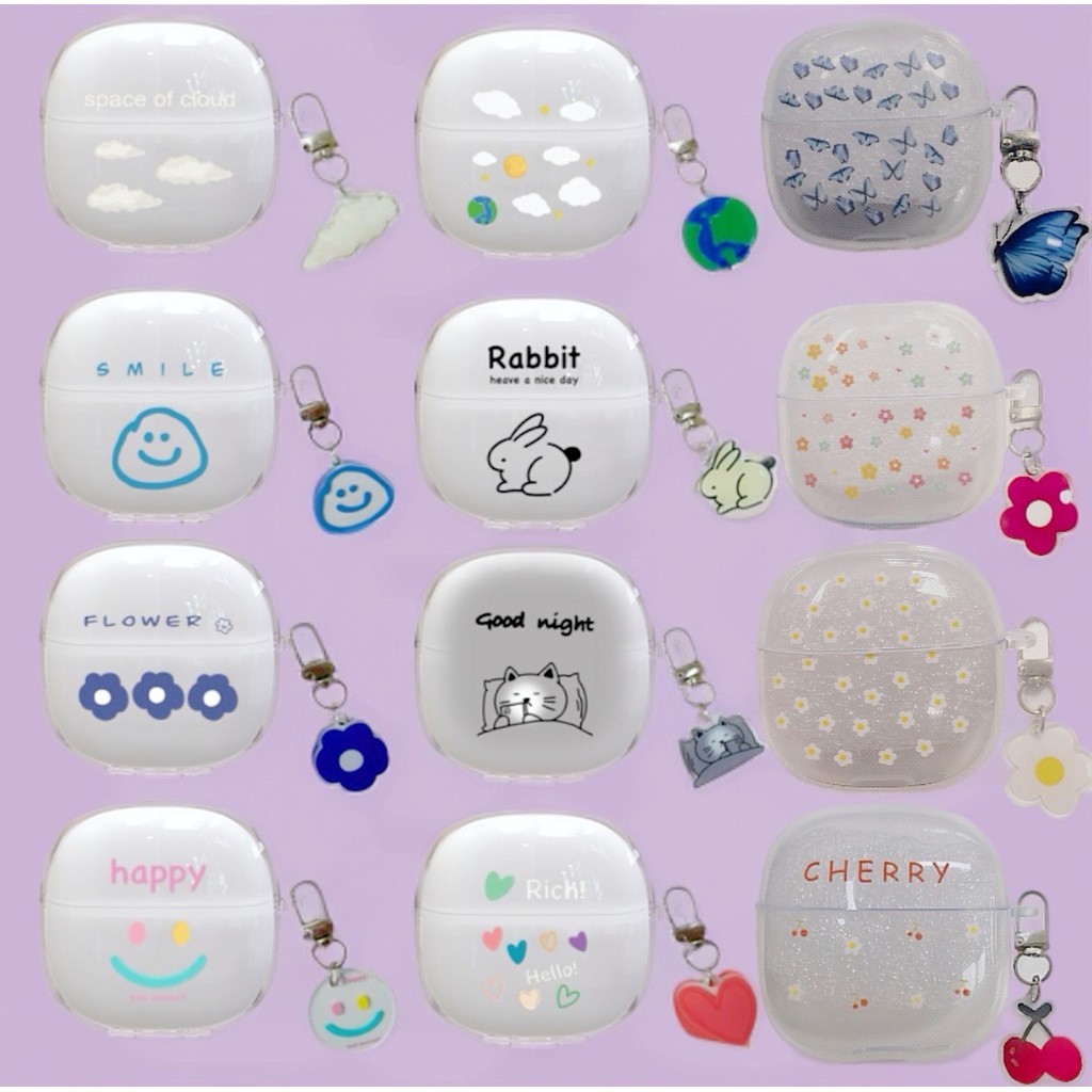 เหมาะสําหรับ Redmi Buds 8 Active เคส Case Headphone Case รูปแบบจี้ดอกไม้กระต่ายแมวดําสร้างสรรค์