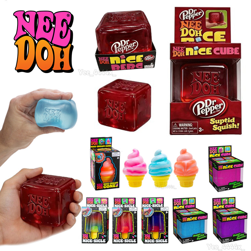NeeDoh Dr Pepper Nice Cube Suttid Squish ของเล่น Soft Sensory ความเครียดของเล่นสําหรับงานปาร์ตี้โปรดปรานและรางวัลห้องเรียน chunnimth