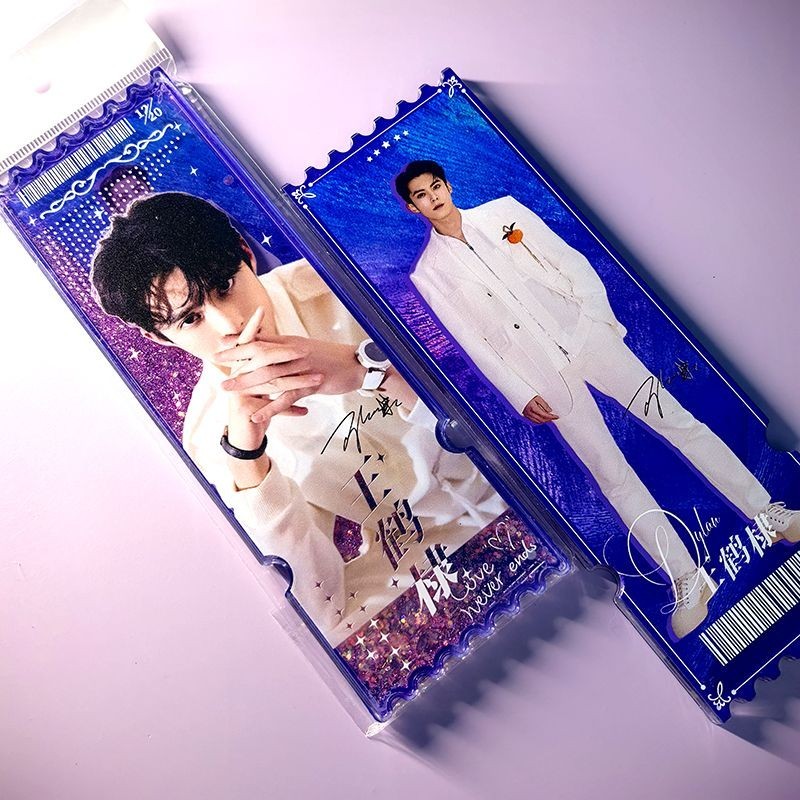 Wang Crane Glitter Ticket Stub Dylan Dylan สนับสนุนสินค้าที่มีสีสัน Glitter อะคริลิคลูกตุ้มบุ๊คมาร์ค