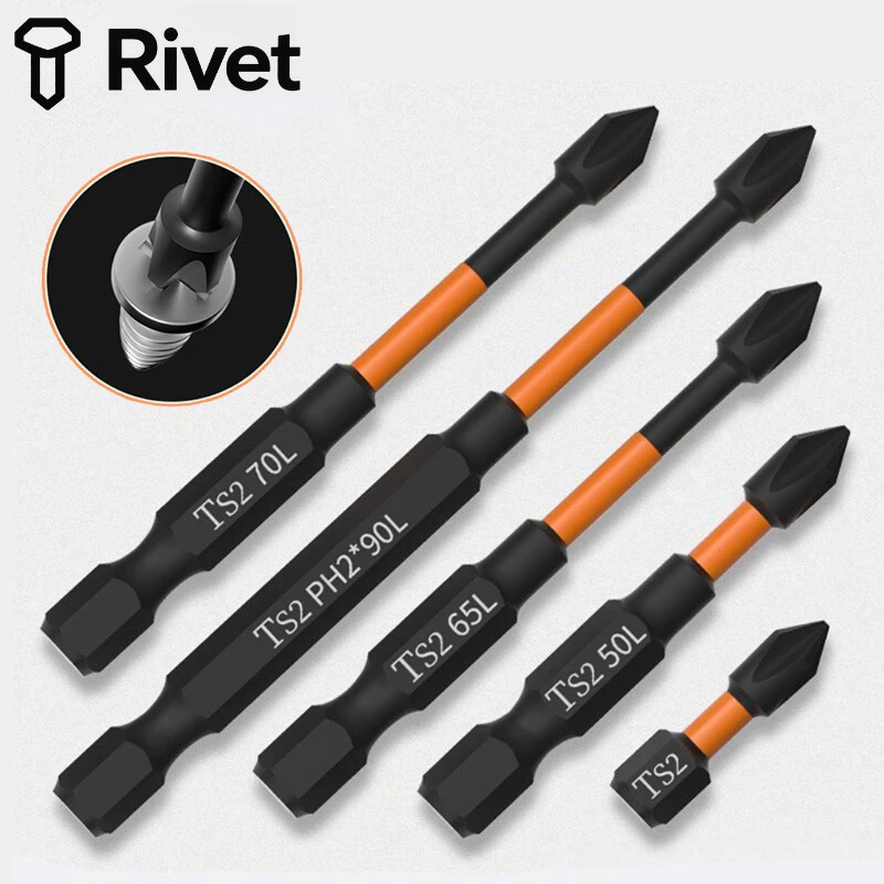 6PCS Electric Screwdriver Set 6Pcs 25 50 65 70 90 150mm Impact Strong Magnetic Batch Head Cross High Hardness Hand