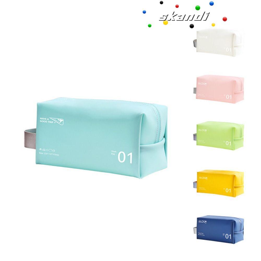 SKANDI กระเป๋าเครื่องสําอาง Simple Travel Organizer กระเป๋า PVC กระเป๋า PVC แบบพกพา