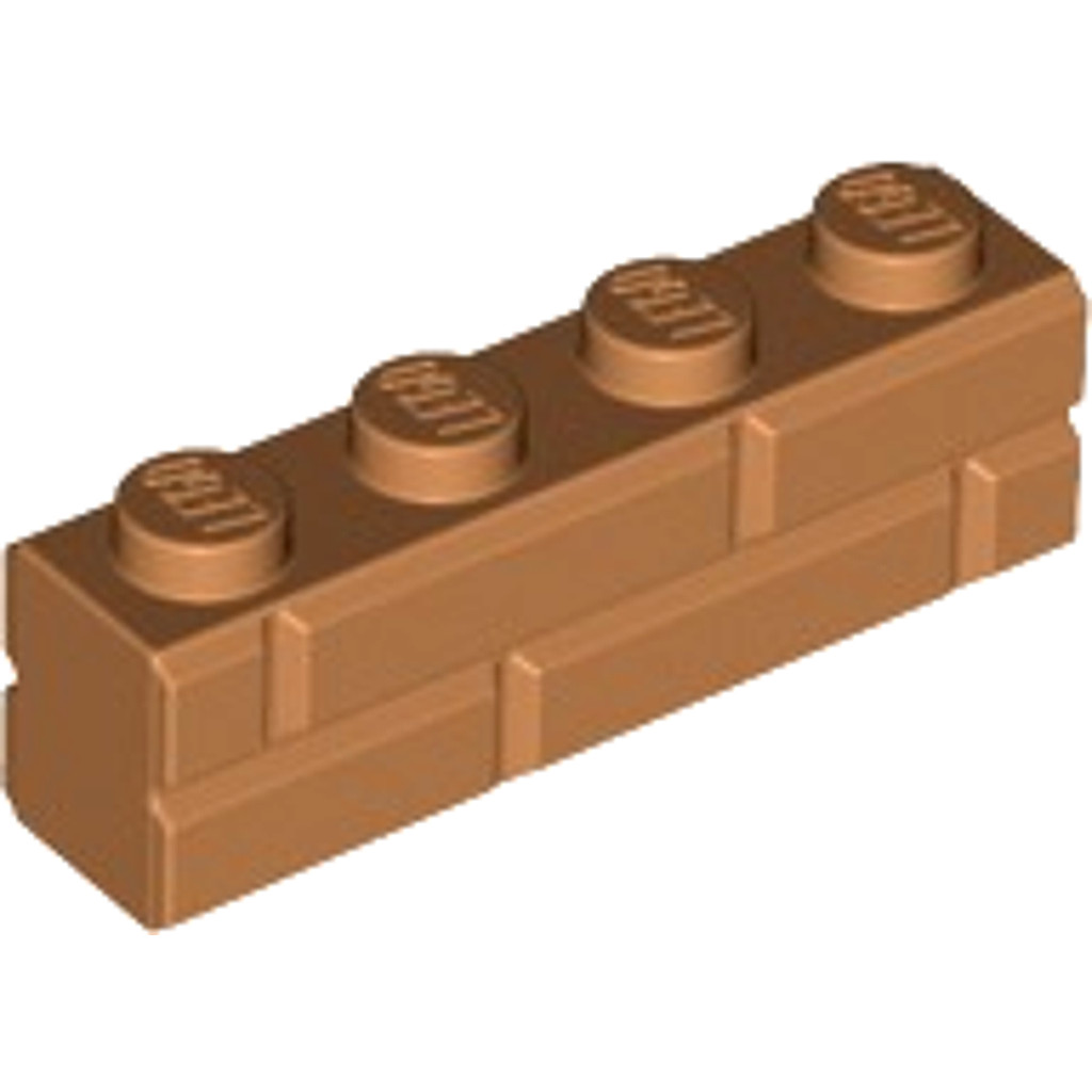 Brick2cube Part - Brick, Modified 1 x 4 with Masonry Profile - 15533