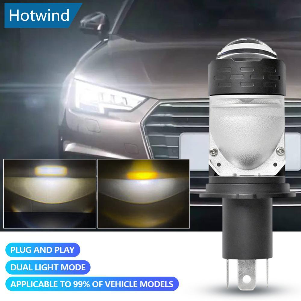 HW H4 LED โปรเจคเตอร์เลนส์ไฟหน้ารถหลอดไฟ CANBUS Turbo หลอดไฟ Auto Dual DRL Hi/Lo Beam Light ไฟหน้า P