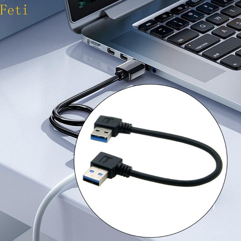 Feti 90 องศา USB 3 0 ประเภท A ชายกับชายสายต่อสําหรับพื้นที่แน่น