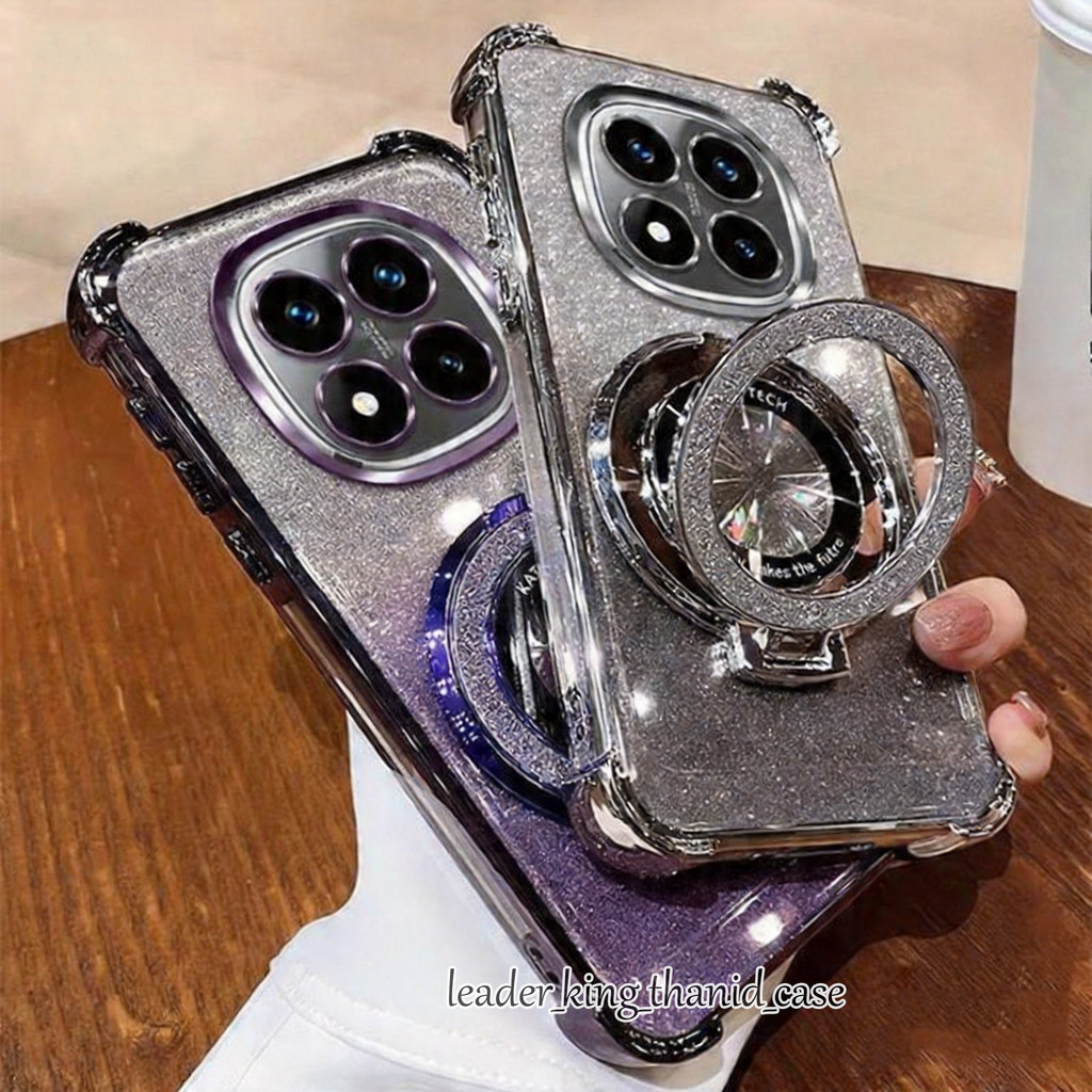 ส่งในไทย เคสใส กันรอยเลนส์กล้อง สำหรับ Redmi A7Pro Note 15 Pro + 5G Poco M8Pro C85X เคสขอบสีกันกระแทก หรูหรา ตั้งได้ 052