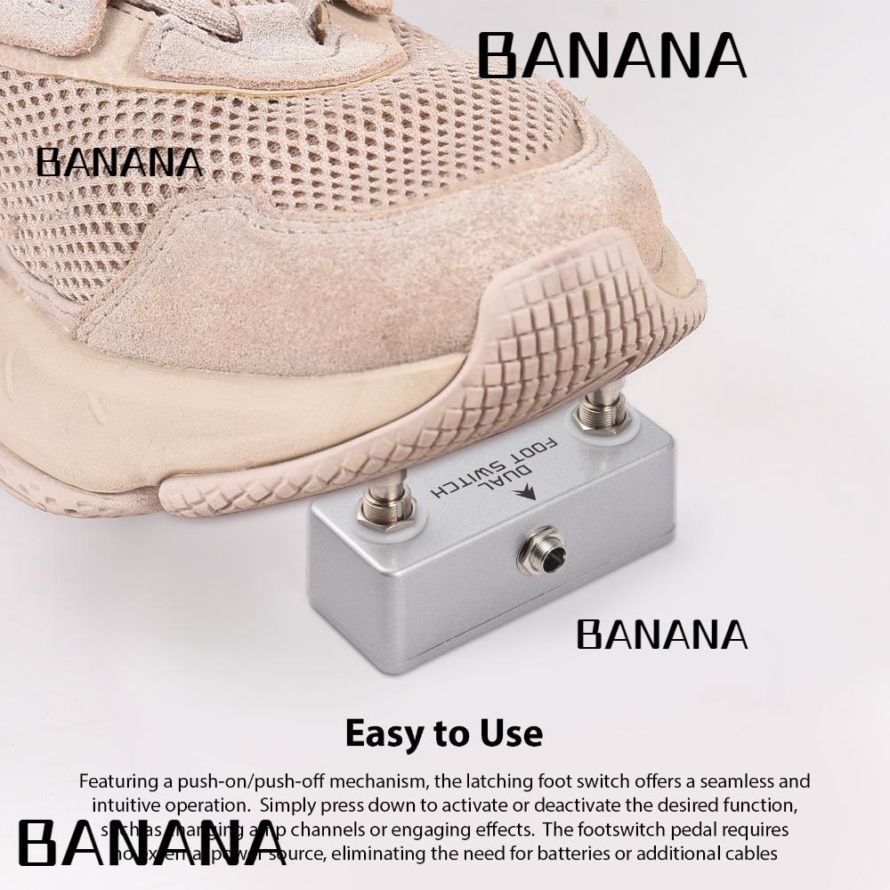 BANANA1 Dual Footswitch Pedal, Silver Stereo Output Foot Switch Pedal, สวิทช์อลูมิเนียมกีตาร์ Rig Ef