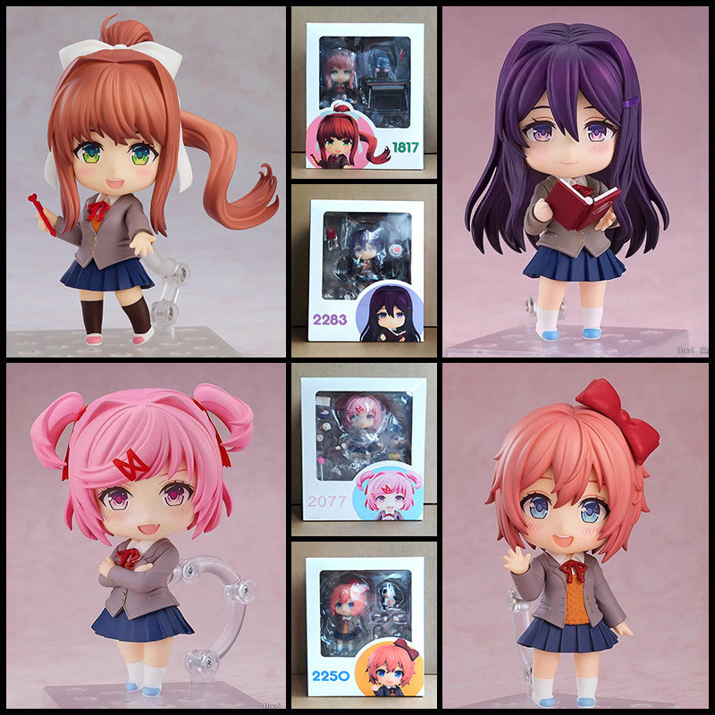 DDLC อะนิเมะรูป 2283# Nendoroid Yuri Monika Natsuki Sayori PVC Action Figures รูปปั้นเครื่องประดับ