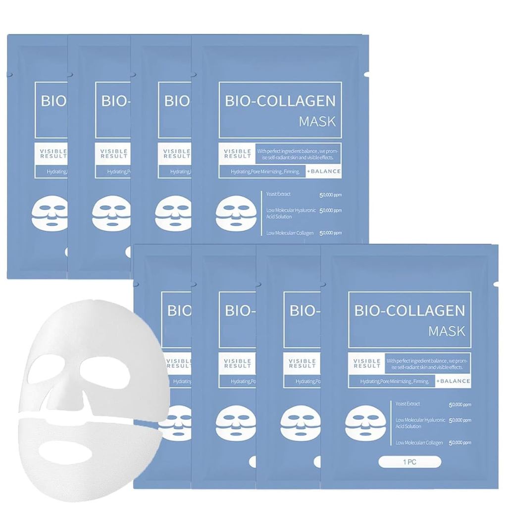8Packs Coco Bio Collagen Mask, Coco Bio-Collagen Face Mask เกาหลี, Collagen Anti Wrinkle Mask, Bio-C