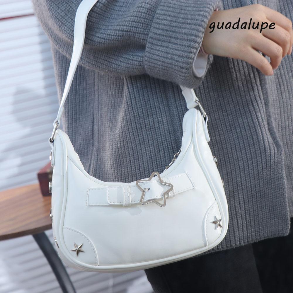 GUADALUPE1 Star Underarm Bag, Solid Color Handbag Women Hobo Bag, Classic Y2K Korean Style Purses Sh