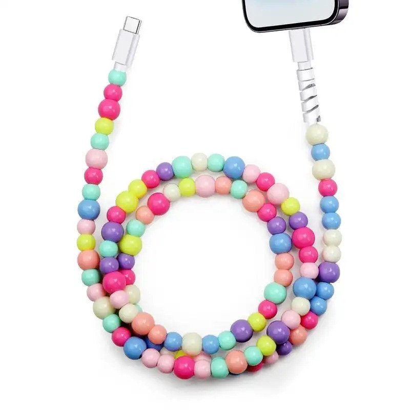 สายชาร์จลูกปัด - Fit สําหรับอุปกรณ์ทั้งหมด USBC & Lightening 4-in-1 USB-C Cable,or 2-in-1 data line
