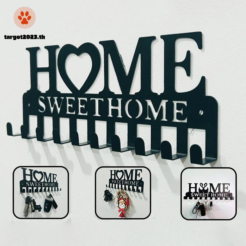 [ARG] 1PC ติดผนัง Sweet Home ตกแต่ง Key Holder, Key Wall Hook, Creative Key Holder สําหรับประตูด้านห