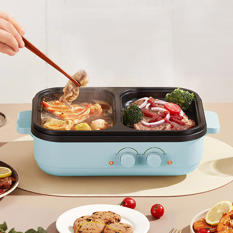 110V Shabu-Shabu All-in-One Pot Multi-Function หม้อทําอาหารย่างชาบู-ชาบูทั้งหมด @