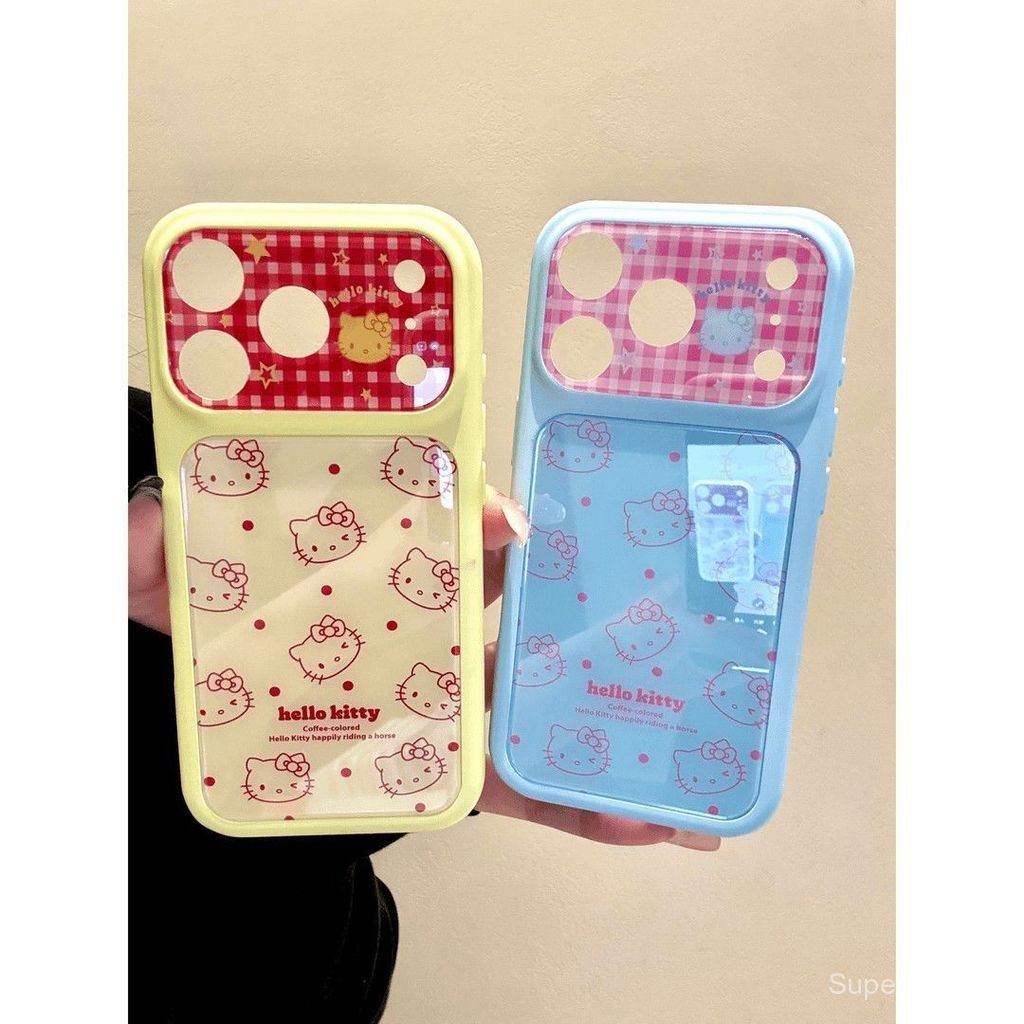 เคสโทรศัพท์ เหมาะสําหรับ iPhone 11 12 13 14 15 16 17 Pro max Plus Polka Dot ลายสก๊อต kt Cat Shock-proof กันกระแทกป้องกันกรณีรวมทุกอย่างกรณี 9UB9