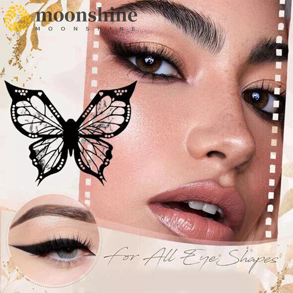 ผีเสื้อลายฉลุสําหรับ Eye-liner Reusable ยืดหยุ่น Eye-liner แสตมป์เครื่องมือสําหรับแต่งหน้าสามเณร Eye