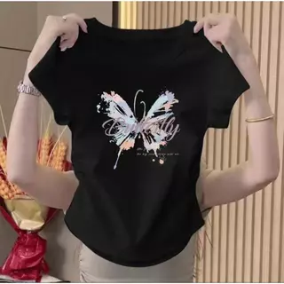 M-4XL มีหลายไซซ์ให้เลือกเสื้อยืดครอป เสื้อผ้าแฟชั่นสวยๆ เสื้อยืดสวยๆผู้หญิง เสื้อครอปเข้ารูป รัดรูป เสื้อสาวอวบ
