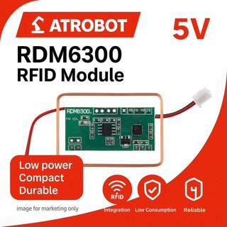 RDM6300 RFID โมดูลอ่านบัตร 125kHz UART ขนาดเล็ก พกพาง่าย สำหรับ Arduino/MCU