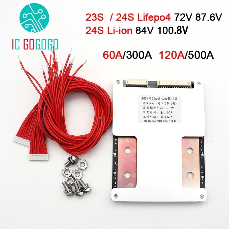 23s 24S Lifepo4 Li-ion 72V 84V 100.8V แบตเตอรี่ลิเธียมป้องกัน Board ion LFP แพ็ค BMS 60A 120A 300A 5