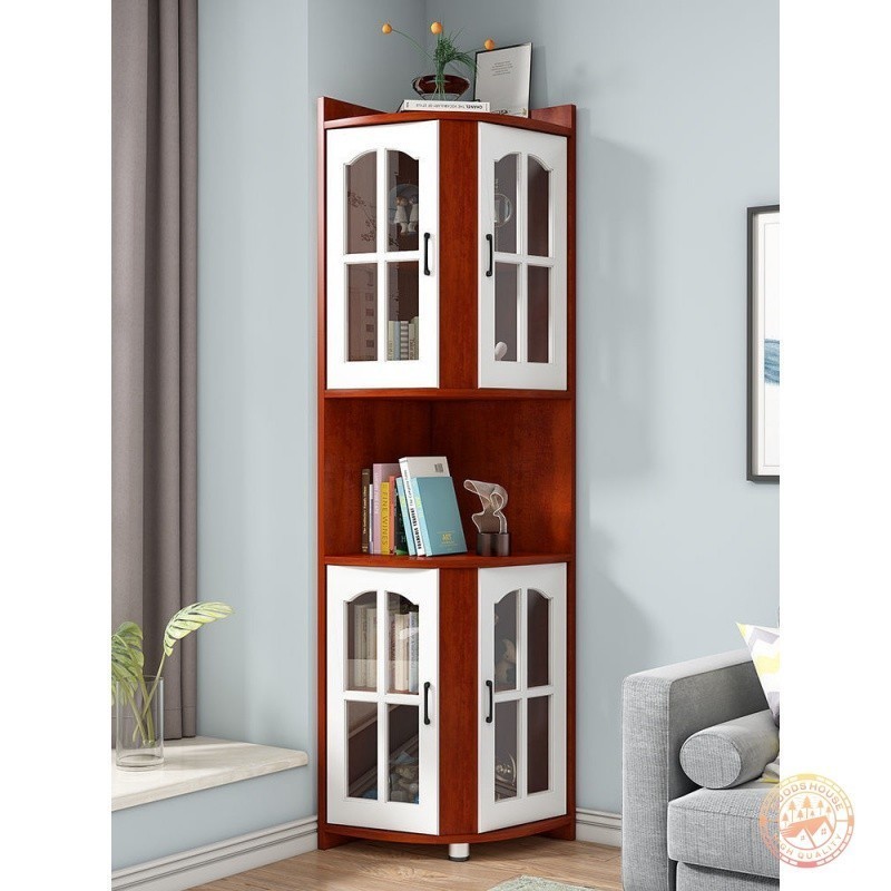 corner cabinet with glass door living room triangular storage cabinet  corner shelf pendirian sudut