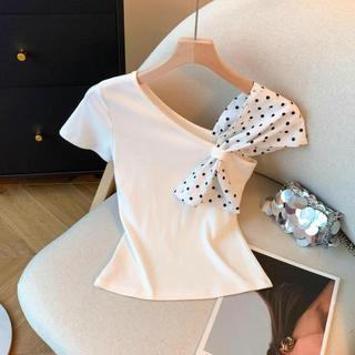 Putih Kaos Lengan Pendek wanita Vintage/2025 premium santai korean style/short sleeve T-shirt woman/ slim-fit top Atasan Baju Cewek