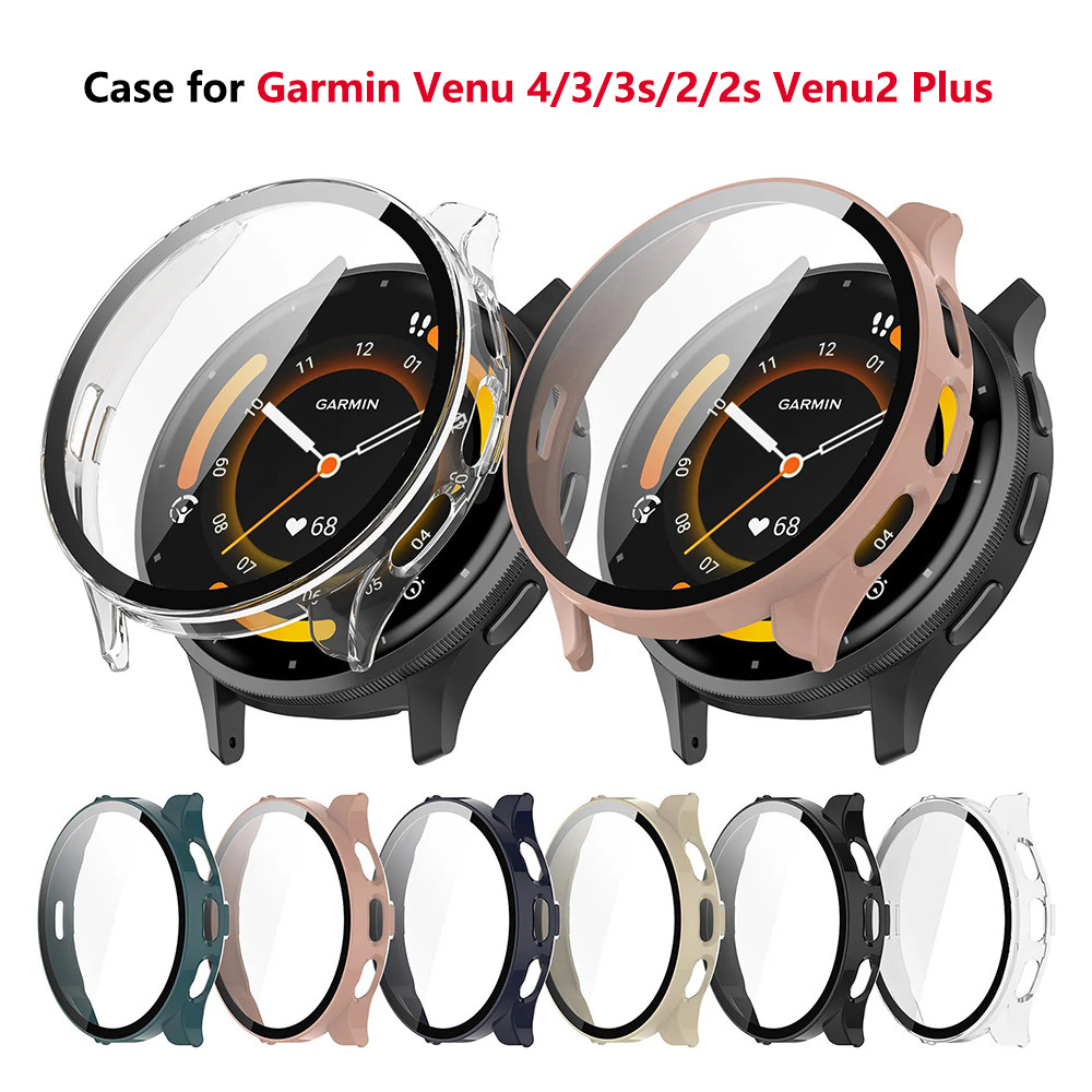 Hard PC กรณีแก้วป้องกันหน้าจอฟิล์มสําหรับ Garmin Venu 4/3/3s/2/2s Venu2 Plus 45 มม.41 มม.นาฬิกาฝาครอบป้องกันอุปกรณ์เสริม