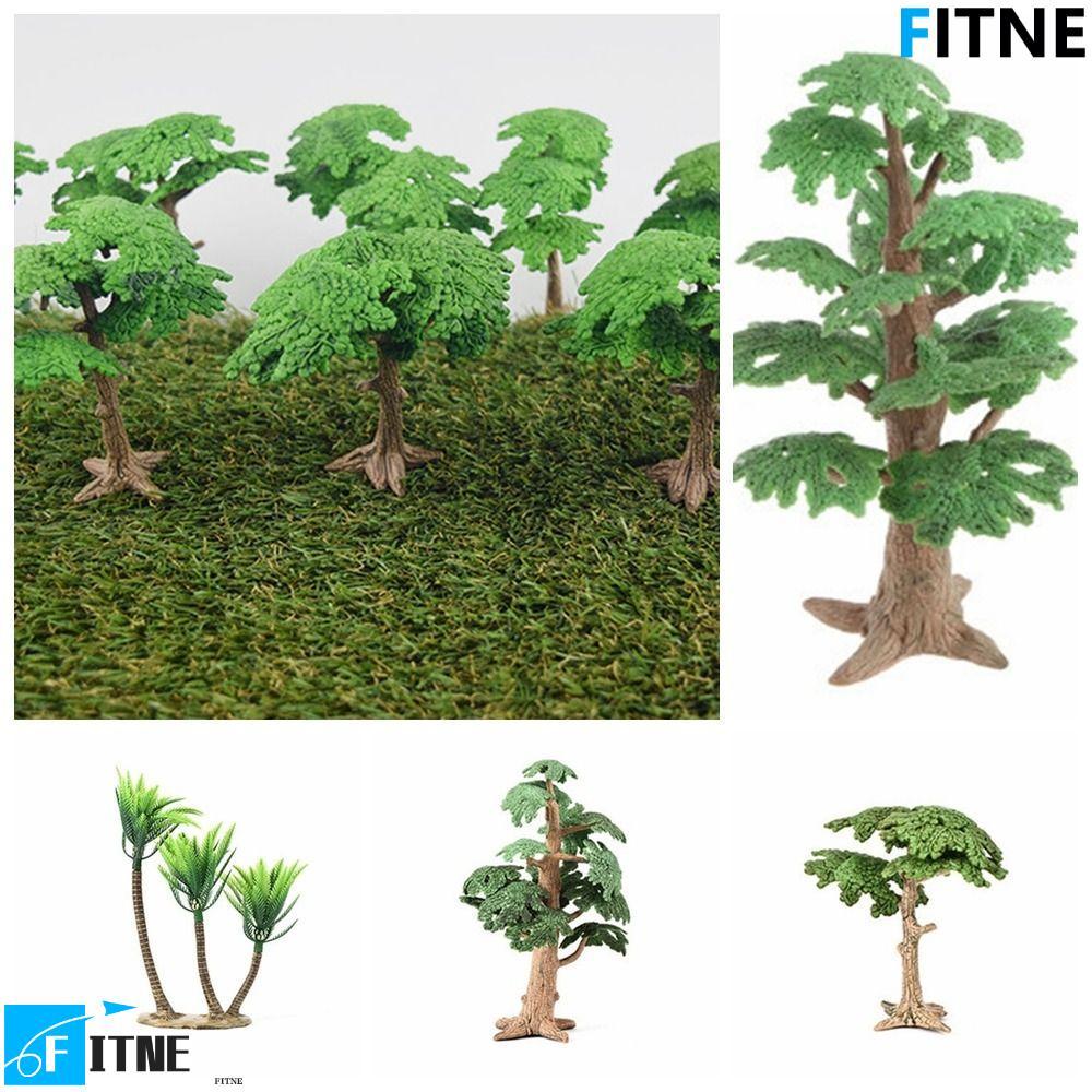 FITNE จําลอง Cypress, Cypress Pine Trees Coconut Tree, DIY พลาสติก Mini Vivid ภูมิทัศน์ต้นไม้สวน