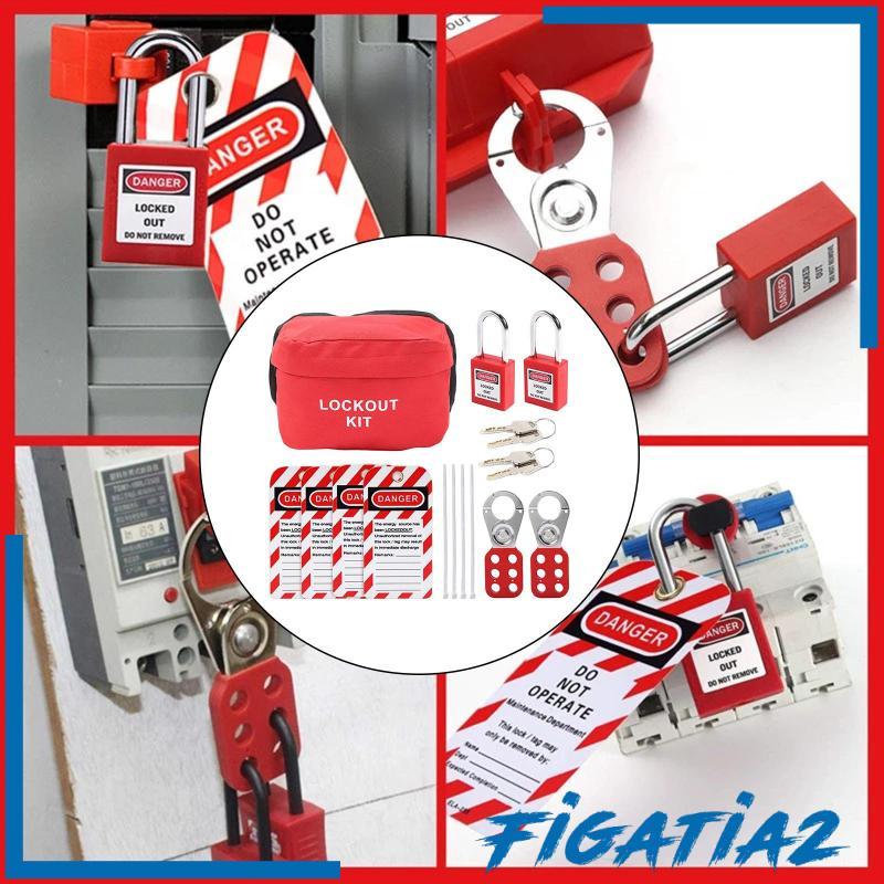 [Figatia2] Heavy Duty Lockout Padlocks Hasps Lockout Tags Kit,Circuit Breaker Lockout พร้อมถุงเก็บ