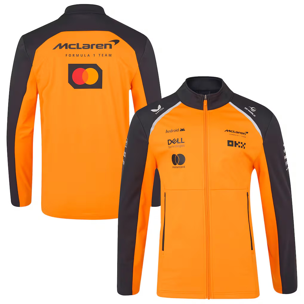 2025F1 ชุดแข่ง, McLaren Fleet Custom Orange Jacket, Norris, Piestri, Kart Outdoor Quick-Drying Sweat