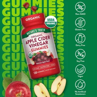 Nature’s Truth Organic Apple Cider Vinegar 500 mg. Gummies 🍎 (120กัมมี่) กัมมี่แอปเปิ้ลไซเดอร์