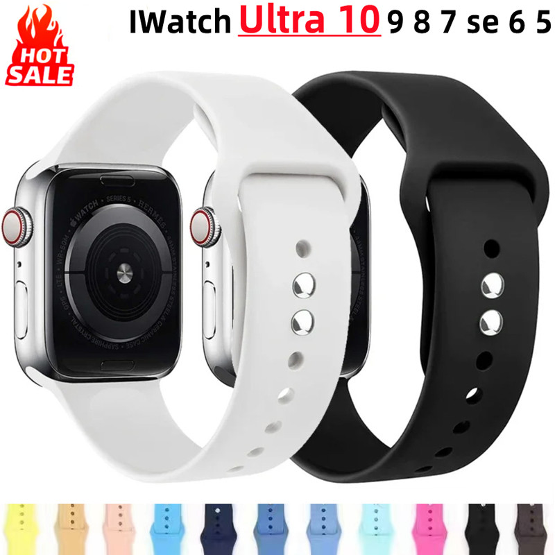 Strap For Apple Watch Band 46mm 45mm 44mm 40mm 41mm 38 42mm 49mm Silicone bracelet iwatch Ultra 11 1