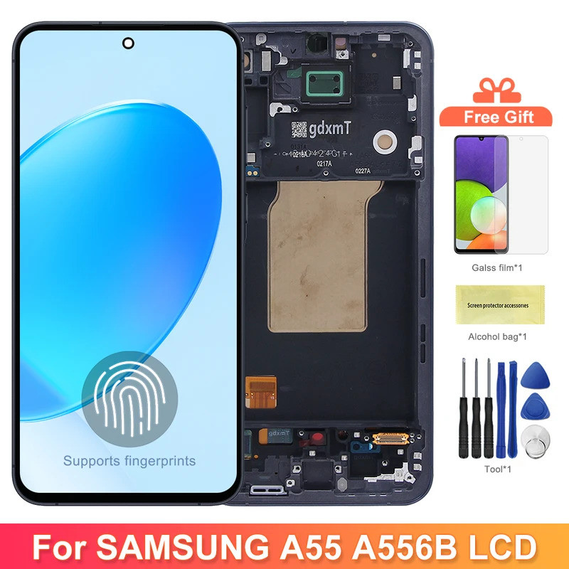AMOLED A55 A556B A556B/DS หน้าจอสําหรับ Samsung Galaxy A55 จอแสดงผล LCD หน้าจอสัมผัสดิจิตอลพร้อมการเ