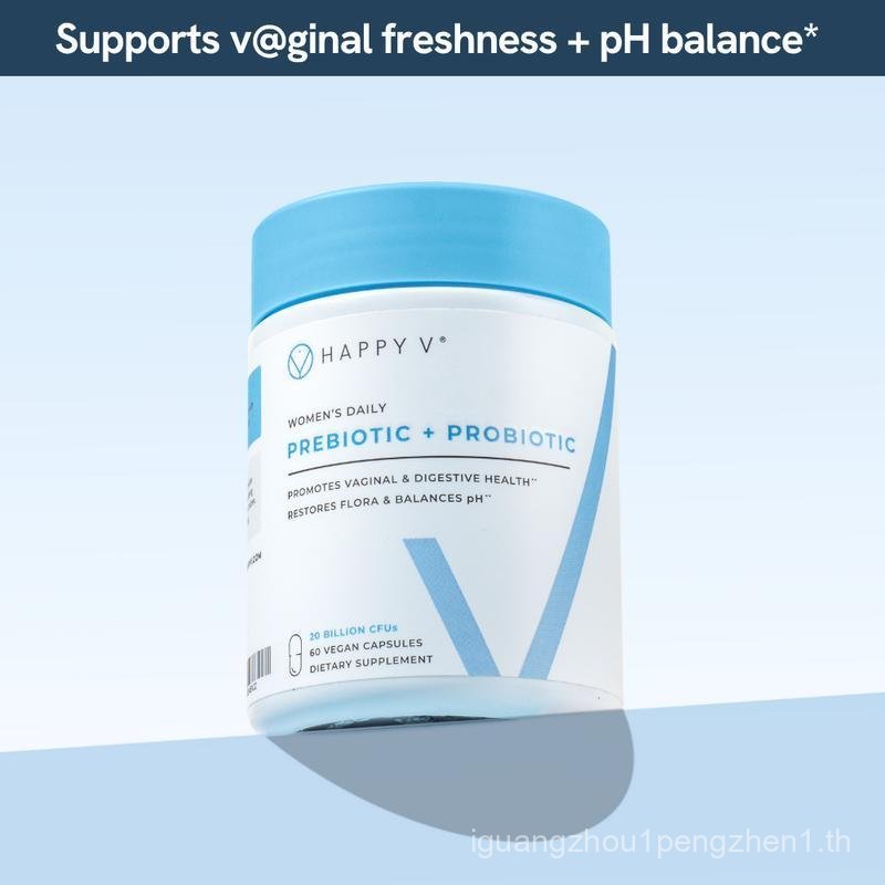 Happy V Vaginal Prebiotic + Probiotic for Women – Clinically Proven pH Balance & BV Treatment, Natur